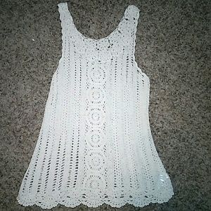 Lace Cream Sleeveless Top